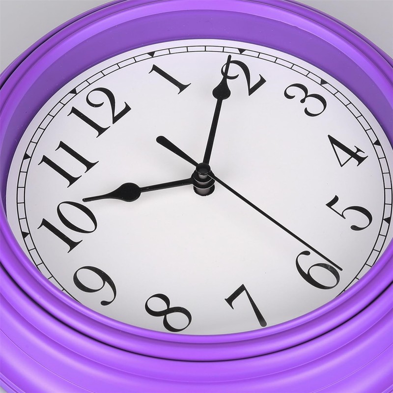 Topkey Silent Wall Clock Kitchen 9 Inch Retro Non-Ticking Decorative