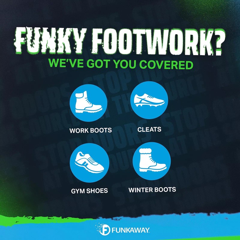 FunkAway Odor Eliminating Spray for Shoes Pack of 4 Powerful