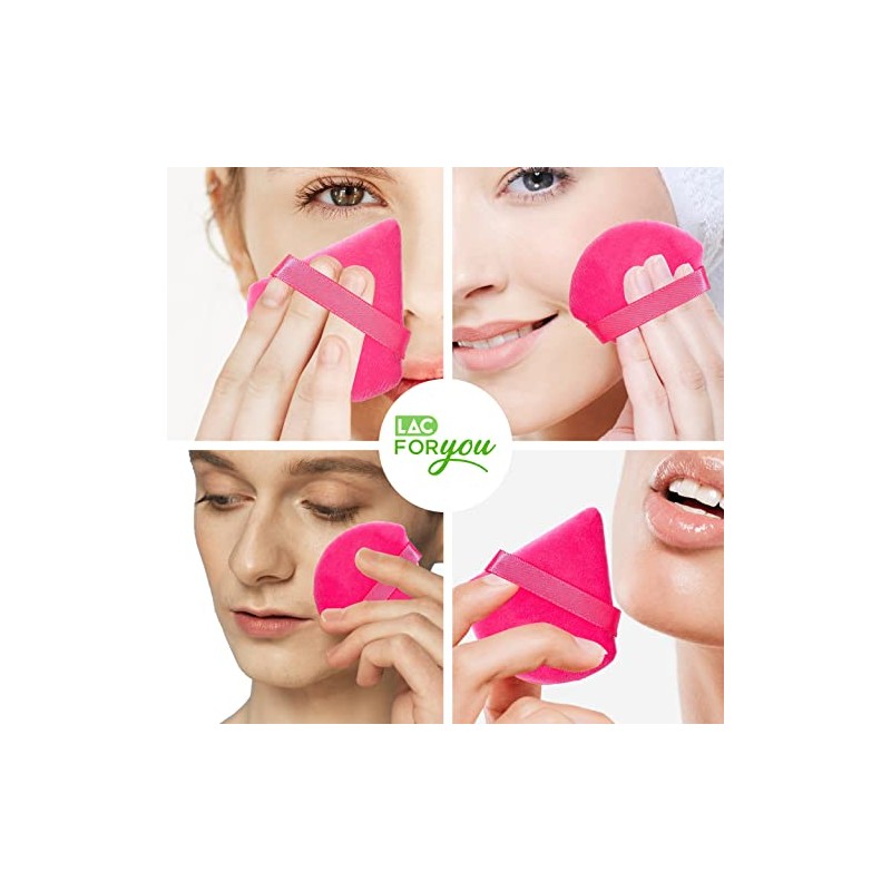 LAC 3 Powder Puff Face Triangle - Reusable Mini Velvet