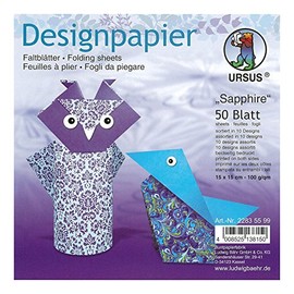 Ursus Sapphire 22835599F Design Paper 50 Sheets 15 x 15 cm Printed on Both Sides