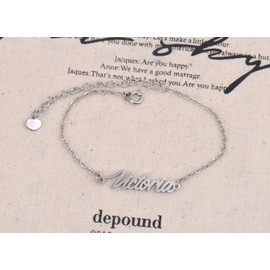 HUAN XUN Melissa Name Bracelet for Womens Jewelry Gifts Stainless Steel