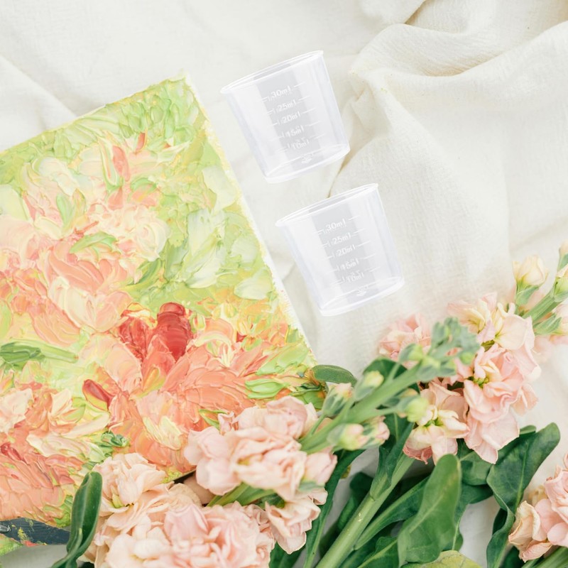 Vanyibro 30ml Plastic Liquid Measuring Cups,Transparent Clear Graduated Kitchen Cooking