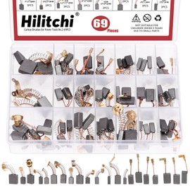 Hilitchi 69Pcs 23 Sizes Electric Motor Carbon Brushes Graphite Carbon Brush Replacement Repair Tool Set Carbon Motor Brushes for Replacement Repair Power Tool Part