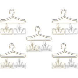Kisangel 100Pcs Mini Doll Clothes Hangers Metal Miniature Doll Dress Rack Wardrobe Furniture Accessories for Dollhouse Supplies