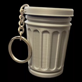 Mini Trash Can Keychain with Removable Lid – 3D Printed