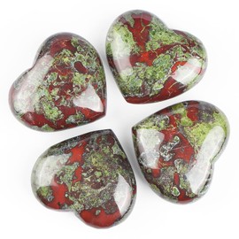 Artistone Dragon Blood Stone Crystals Heart 2Inch Healing Crystal Heart Stones Polished Pocket Love Gemstones Chakra Reiki Energy Balancing Meditation Gift