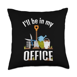 Funny Gardening Office Garden Plants Gardener Planting Tools Throw Pillow