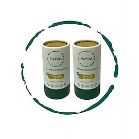BeNat. 2-Pack. All Natural Deodorant Plastic Free For Women & Men Aluminum Free, Gluten Free & Cruelty Free 24 Hour Long Lasting Protection Zero Waste Eco Friendly Lemon & Tea Tree 3 oz.