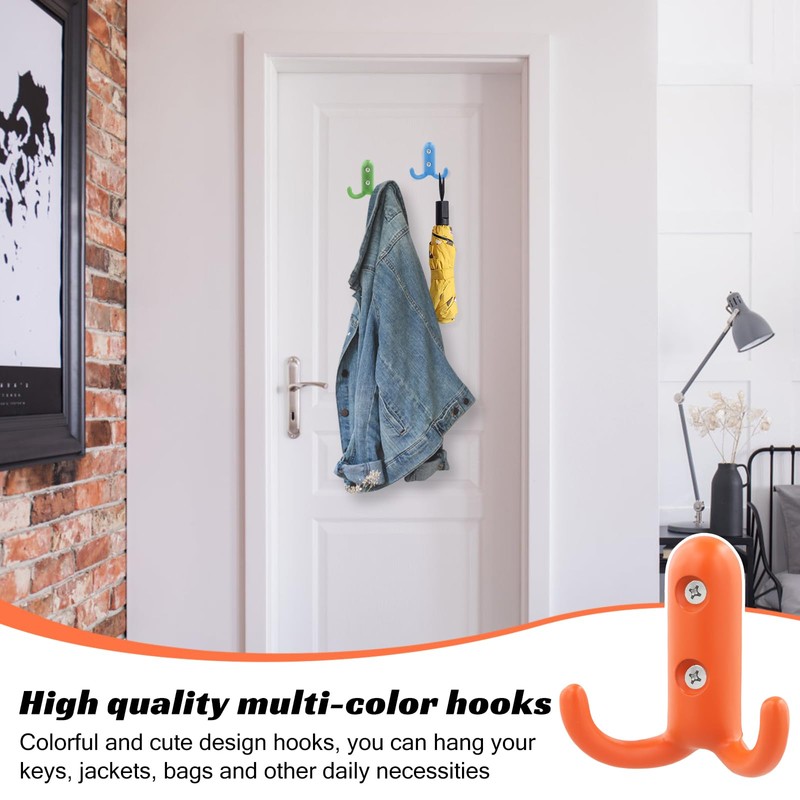 Litinliv Pack of 6 Children's Colourful Wall Hooks, Coat Hooks