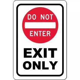 Sticker Tiger Exit only DO NOT enter Metal Sign 8" X 12" Aluminum
