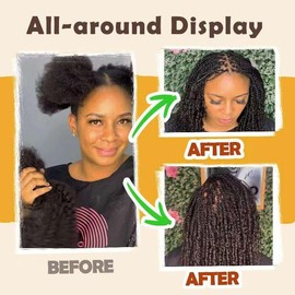Afro Kinkys Bulk Human Hair 14 Inch 3 Packs/ 5.4 oz for Micro Locs/Twists/Braids/Repair Locs Afro Kinky Curly Bulk Human Hair Natural Black Can Be Bleached and Dyed