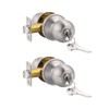 Probrico (2 Pack Keyed Alike Door Knobs Combo Pack, Brushed