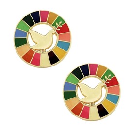 2pc United Nations Peace Dove Enamel Lapel Pin Brooch With 17 Colors Sustainable Development Goals Medal Badge