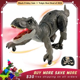 Remote Control Dinosaur Animal Toy, Spinosaurus and T-rex, swift movement & water spray, gift for boys:_Tirano-saurio Rex