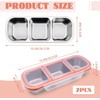 Reusable Stainless Steel Snack Containers with Leakproof Lids,3 Compartment Stackable