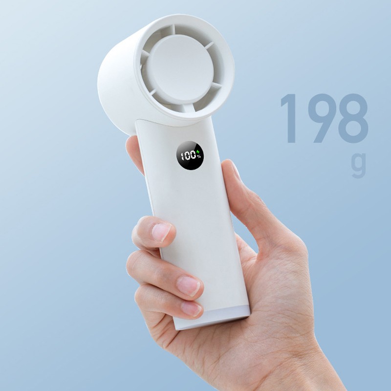 Handheld Fan LED Display Power Adjustable Portable Fan Night Light