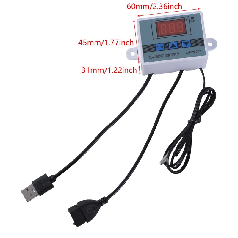 USB 5V Three Button Temperature Controller Intelligent Control Power Cable