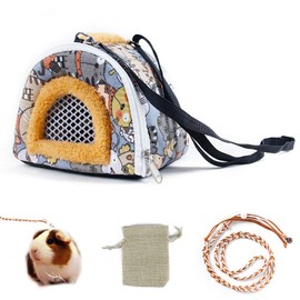 Hamster Guinea Pig Carrier Bag Breathable Small Animals Hedgehog Squirrel Chinchilla Sugar Glider Outdoor Travel Bag Zipper Portable Outgoing Bags