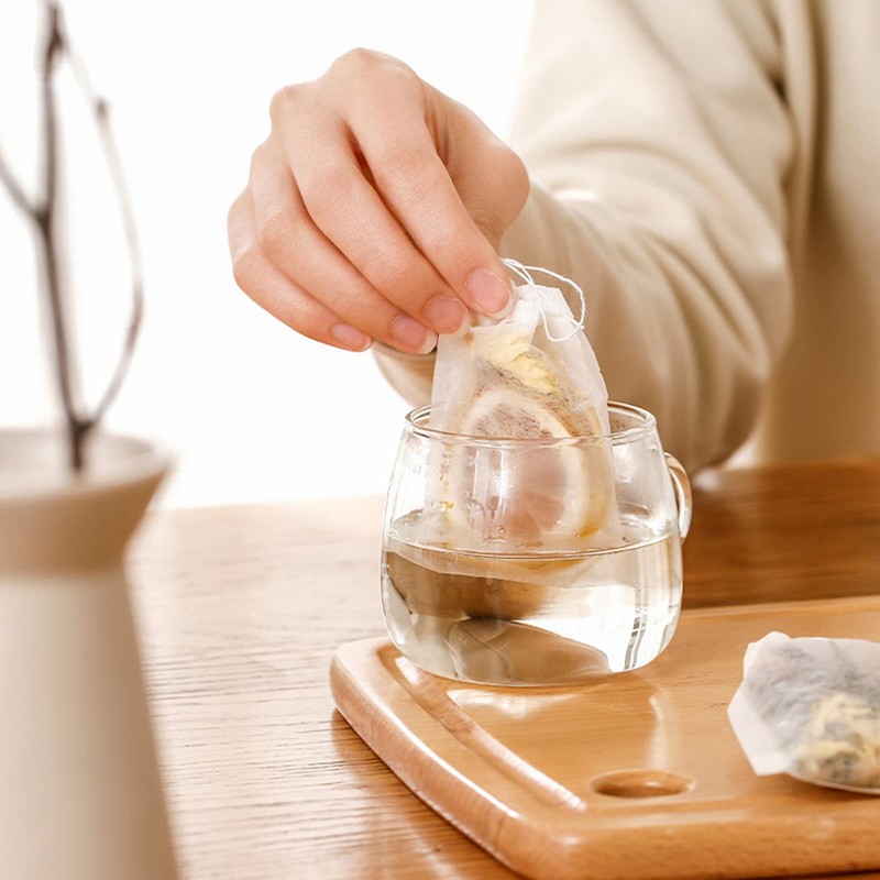VTECHOLOGY Tea Filter Bags Unbleached Empty Non-Woven Fabric Drawstring Tea