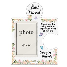 Birthday Gifts for Best Friend, Friendship Bestie Gifts for Women, Best Friend Acrylic Puzzle Picture Frame Gift for Christmas Thanksgiving Graduation, 4 x 6 Inch Photo