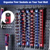 WORKPRO Magnetic Socket Organizer Set, 6-Piece Aluminum Alloy Socket Rail,
