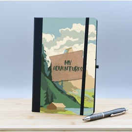 'My Adventures' A5 Sized Lined Paper Scrapbook - Travel Writing Idea for Friends & Family (note-ha23-myadventuremount)