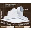 Bathroom Exhaust Fan with 6500K LED Light 126 CFM Ceiling
