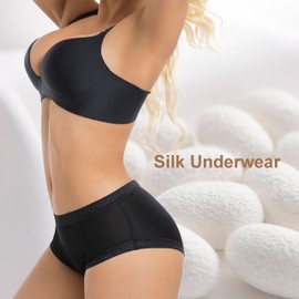 ITAYAX Women's Silk Brief Underwear,Smooth Breathable&Soft Elastic Waistband,1Pack Black Silk Lace Panties