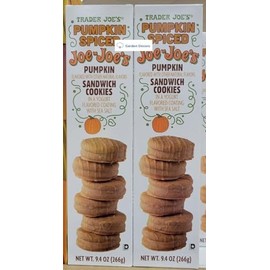 Trader Joe's Pumpkin Spiced Joe-Joe's Pumpkin Sandwich Cookies 9.4oz 266g (Two Boxes)