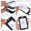 3 PCS Id Badge Holder with Double-Sided Clear Windows, Vertical