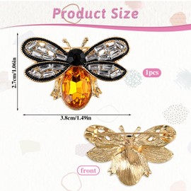 Psyqtsuary Bee Brooch Pin - Vintage Crystal Bee Rhinestone Lapel Pins - Stylish Accessories for Women & Men