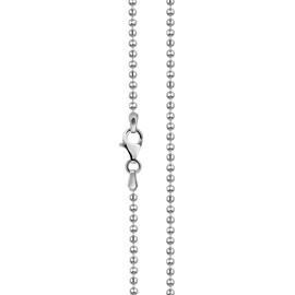 Avesano 101061-0 Women's Ball Chain Necklace 925 Silver (Width 2 mm) Silver Chain without Pendant (Length 42 cm to 90 cm), Sterling Silver, No Gemstone