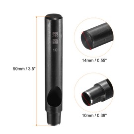 HARFINGTON Leather Round Hole Punch, 10mm Hollow Hole Puncher Carbon Steel Circle Hole Punching Cutting Tool for Belt/Leather Craft DIY