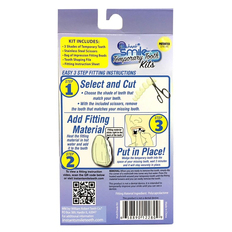 Instant Smile MULTISHADE Patented Temporary Tooth Repair Kit. A Realistic