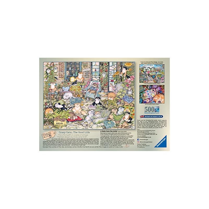 Ravensburger Crazy Cats The Good Life 500 Piece Jigsaw Puzzle