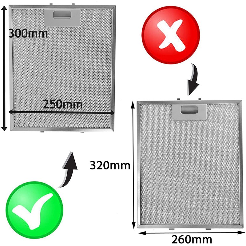 SPARES2GO Metal Mesh Filter for Electrolux Cooker Hood/Kitchen Extractor Fan