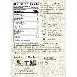 Organic Riceberry Rice - Purple Thai Black Jasmine Rice - USDA Certified - Premium Freshness - Small Lot Harvest Direct from our Farm to your Table - 4 LB