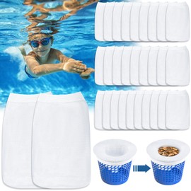 POWZOO 30 pieces pool skimmer socks, filter socks, pool, skimmer socks, swimming pool skimmer filter sieve net, reusable skimmer basket net, for filtering leaves, foam, insects and hair.