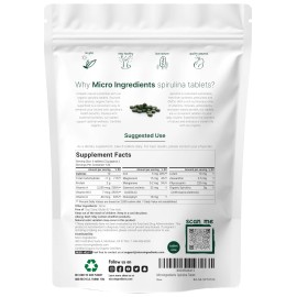 Micro Ingredients Organic Spirulina Supplement, 3000Mg Per Serving, 72