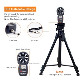 BTMETER Digital Anemometer Barometer Handheld, for Wind Speed Temperature Wind Chill Tester w/Humidity, Altitude, Barometric Pressure Meter for Climbing Drone HVAC CFM BT-100WM