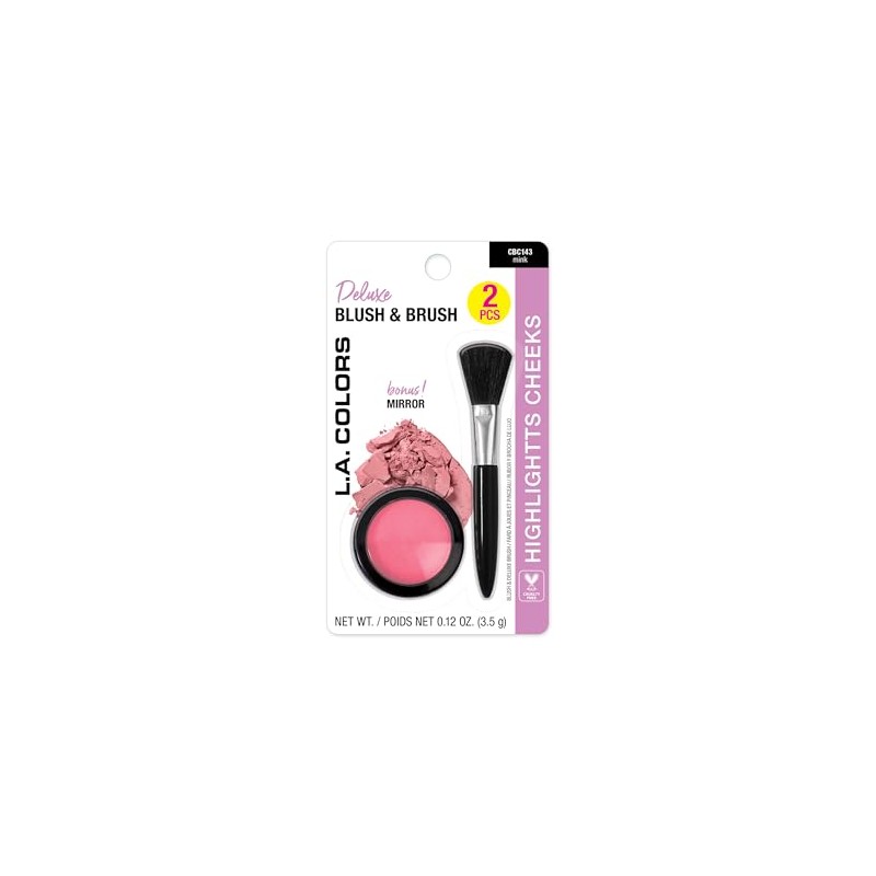L.A. COLORS Blusher & Deluxe Brush (carded), Mink CBC143