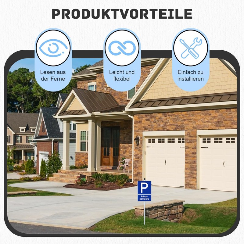 Pack of 2 Private Parking Sign with Posts with 90