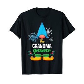 The Grandma Gnome Christmas Matching Family PJ Xmas Gnome T-Shirt, black