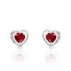 Planetys - 9ct White Gold Ruby and Ruby Earrings, White