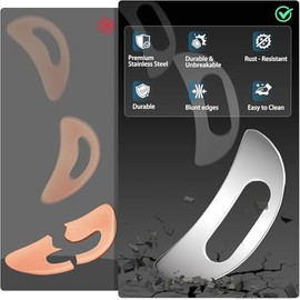 Herramienta de masaje Gua Sha de acero inoxidable con asa, raspador muscular corporal para espalda, cuello, cara y pierna, herramienta de raspado de f