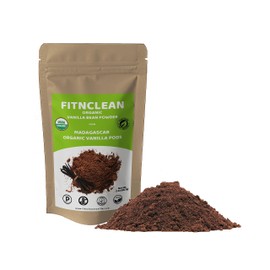 Fitnclean Vanilla Bean Powder Madagascar de 2 onzas de polvo de vainas gourmet enteras para todo el suelo de fitnclean vainilla, puro, sin azúcar, sin aditivos, sin OMG