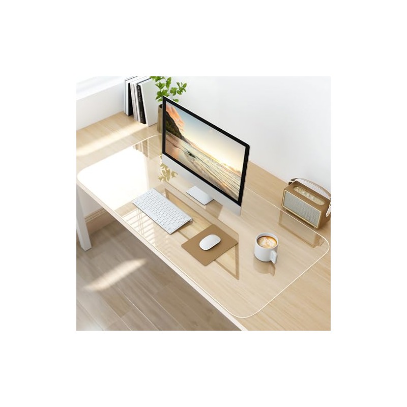 NATRKE Tapete de escritorio transparente grande de 39.4"x15.7", protector de