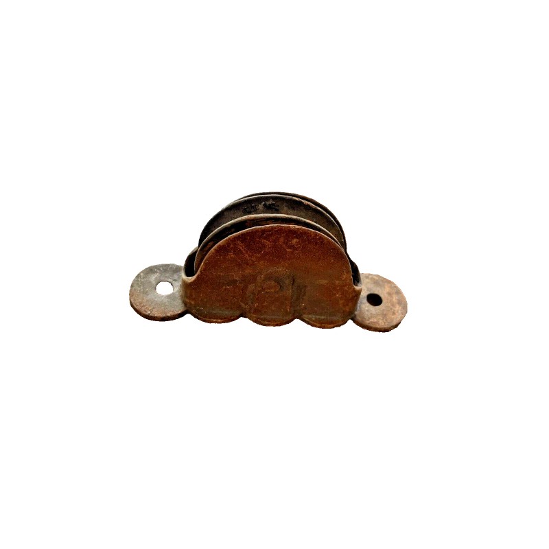 Window Sash Pulley Victorian Cast Iron Base with Metal Wheels