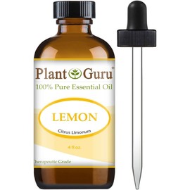 Lemon Essential Oil 4 oz 100% Pure Undiluted Therapeutic Grade Cold Pressed from Fresh Lemon Peel, Great for Aromatherapy Diffuser, Relaxation and Calming, Natural Cleaner
