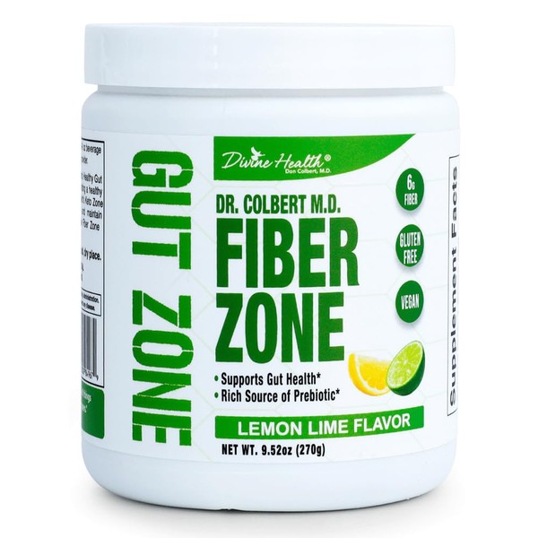 Dr Colbert MD Fiber Zone Powder | Lemon-Lime | Prebiotics,